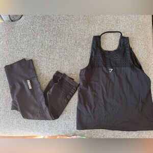 Gymshark Black Perforated high waisted capri set